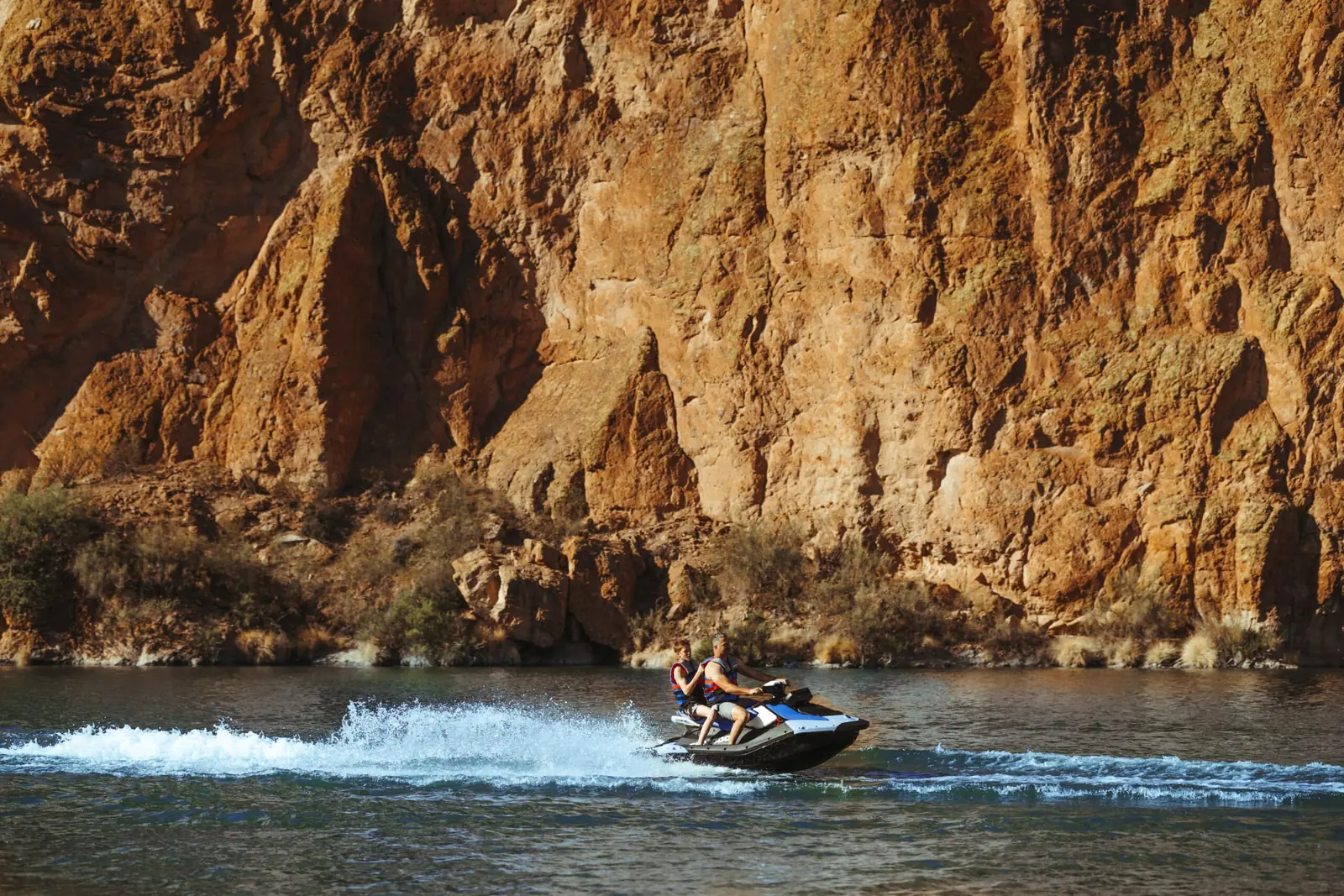 Jet ski on open desert lake water in Arizona